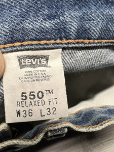 Men's Vintage Levi's 550 Jeans - Relaxed Fit Distressed - Size 36 x 32 - Made in USA