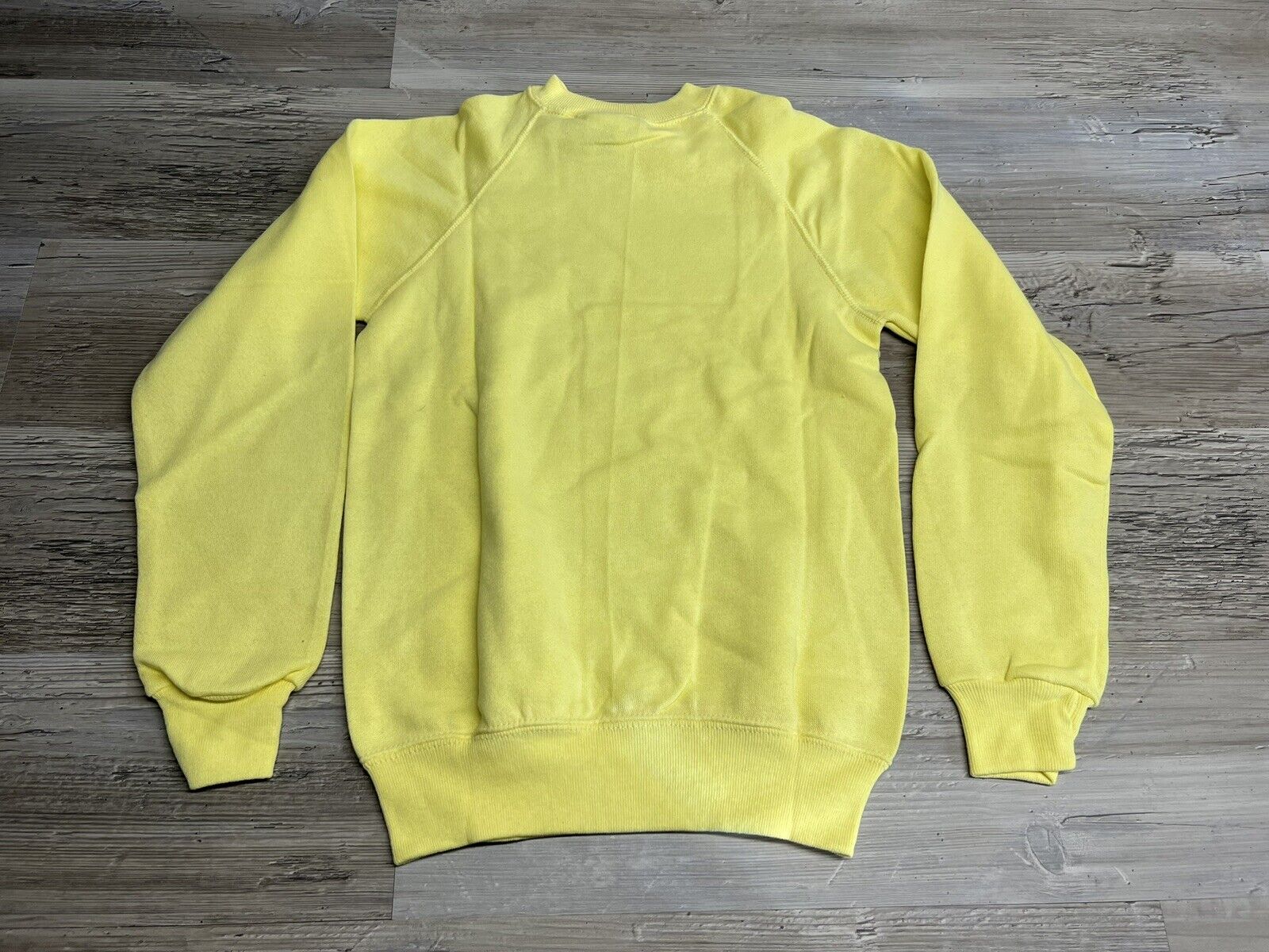 Vintage Blank Raglan Crewneck Sweatshirt Yellow Worn Soft