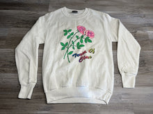 Load image into Gallery viewer, Vintage Harley-Davidson Sweatshirt &#39;A Touch of Class&#39;, Rose Graphic - White - Size S - Made in USA