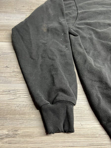 Vintage Champion Crewneck Sweatshirt - Black, Faded, Thrashed, Embroidered Logo - Size 2XL