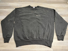 Load image into Gallery viewer, Vintage Champion Crewneck Sweatshirt - Black, Faded, Thrashed, Embroidered Logo - Size 2XL
