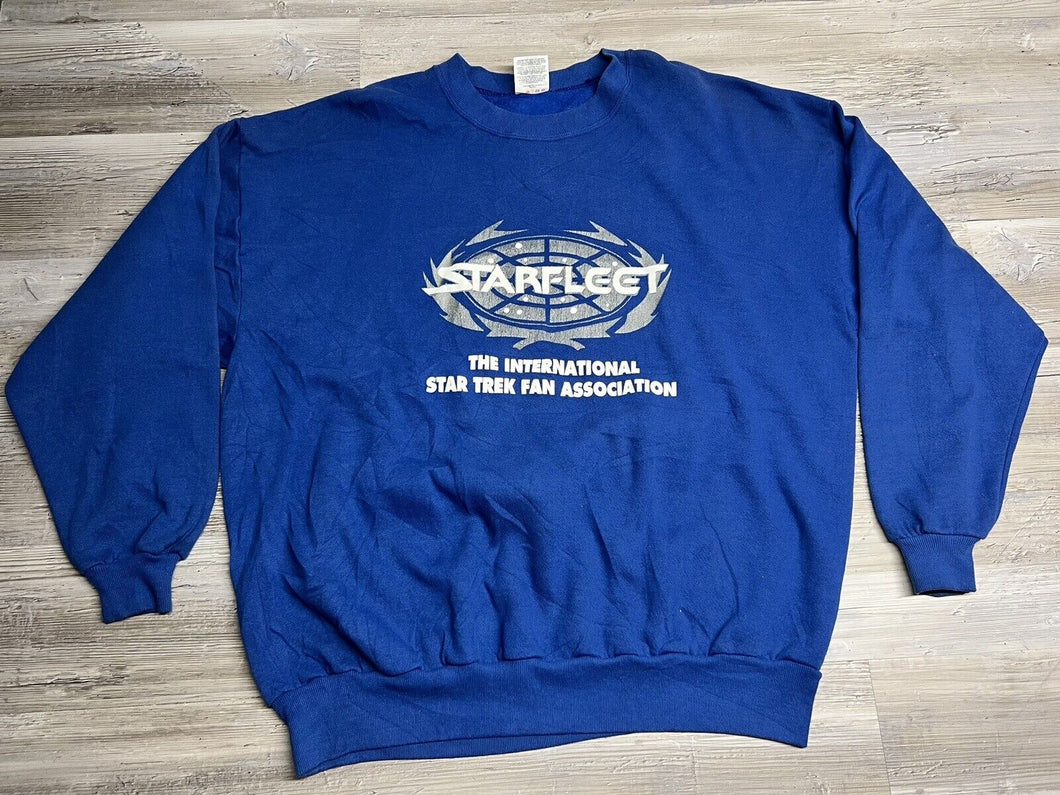 Vintage Starfleet International Star Trek Fan Sweatshirt - Blue - Size 2XL - Made in USA