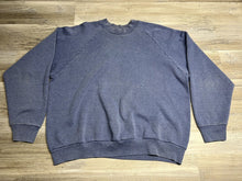 Load image into Gallery viewer, Vintage Blank Raglan Crewneck Sweatshirt - Blue, Faded, Distressed - Size XL - Made in USA