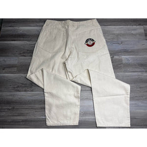 Vtg Tommy Hilfiger Jeans Super Baggy Off White Zip Pocket Utility Skater Size 40