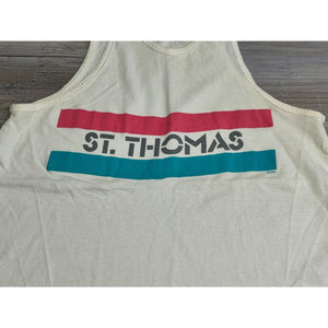 St. Thomas USVI Virgin Islands Tank Top USA Made Sleeveless Shirt Faded Sz L Vtg