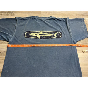 Vintage 90s Faded Paint Splatter Oversized Graphic T-Shirt Maui Hawaii Blue Sz L