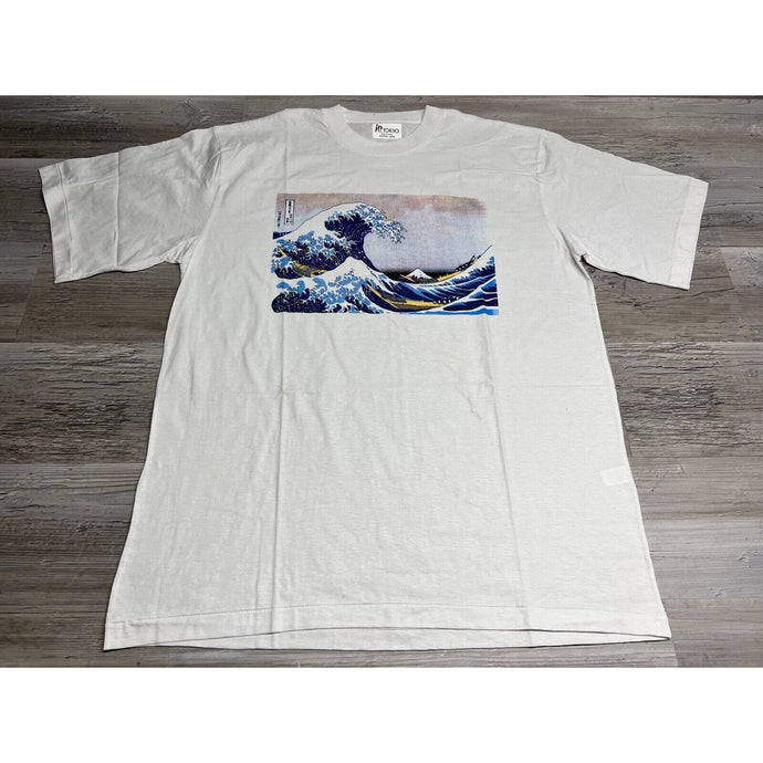 Vtg Hokusai Wave T-Shirt Single Stitch DEADSTOCK The Great Wave Made in Japan XL
