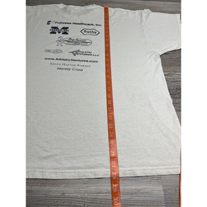 Vtg Distressed Graphic T-Shirt Oversized University of Michigan Sunset 5K Sz 2XL