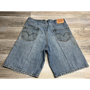 Mens Levis 550 Dad Shorts Distressed Stonewash Denim Jorts Relaxed Fit Size 36