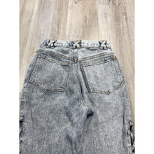 Load image into Gallery viewer, Vintage Fredericks of Hollywood Lace Up Leg Jeans High Rise 9 Acid Wash Pleated