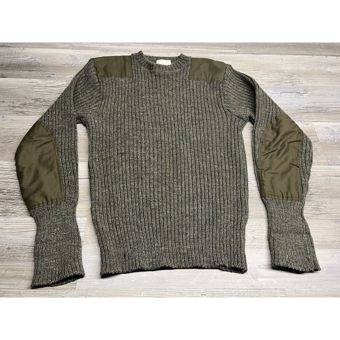 Vtg Military Brigade Quartermasters Sweater Gray Sz L 42 Woolly Pully 100% Wool