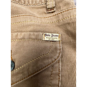 Polo Jeans Ralph Lauren Tan Corduroy Pants Double Button Preppy Womens Sz 10 Vtg