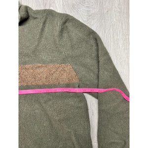 Vintage Wool Blend Sweater Distressed Mens Sz L Gray Grandpa Pullover Mock Neck