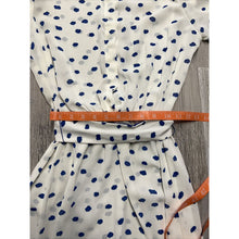 Load image into Gallery viewer, Vtg 80s Secretary Day Dress Polka Dot Sheer Prairie Cottage Shoulder Pads Sz 12