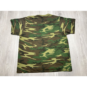 Vintage Camo Oversized Pocket T-Shirt Single Stitch Faded Punk Grunge Skater 2XL