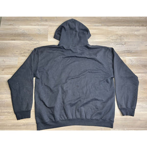 Faded Solid Blank Black Hoodie Pullover Sweatshirt Mens Sz XL Streetwear Grunge