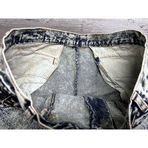 Vtg Acid Wash Jeans Baggy Cargo Pleated High Rise Double Button Fly Oslo Sz 38