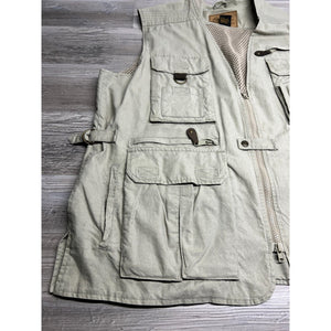 Eddie Bauer Fishing Photography Hunting Vest Cotton Breathable Mesh Tan Sz L Vtg