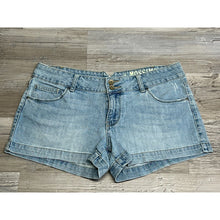 Load image into Gallery viewer, Womens Micro Mini Jean Shorts Plus Size Juniors 13 (Reg 10-12) Light Wash Denim