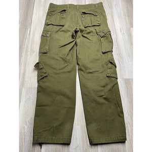 Vintage Baggy Cargo Pants Mens 38x30 Commando Parachute OD Green Faded Tactical