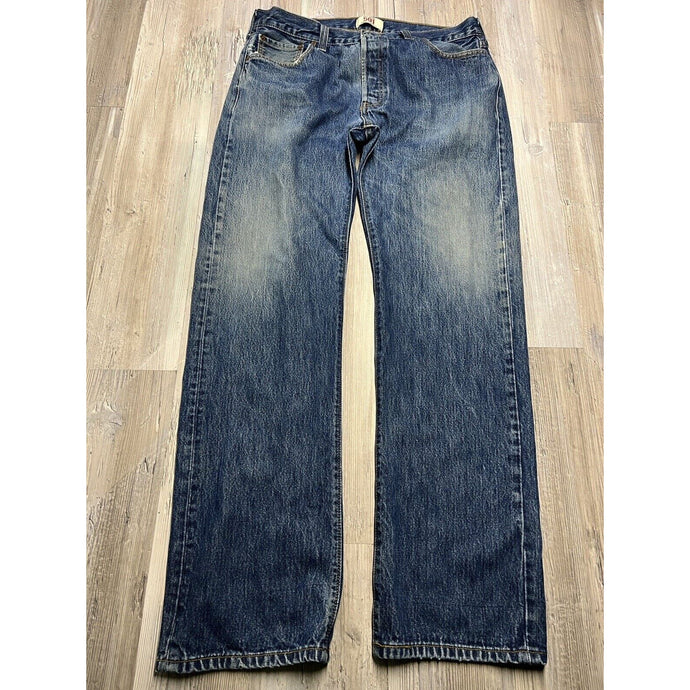Vintage Levis 501xx Denim Jeans Y2K 90s Button Fly Mens 36x34 Stonewash Whiskers