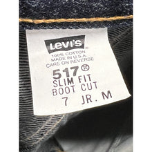 Load image into Gallery viewer, Womens Levis 517 Raw Denim Jeans Slim Fit High Rise Boot Cut Size 7 Jr M NWT Vtg