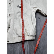 Load image into Gallery viewer, Vtg Members Jacket Bomber Full Zip Made in USA Snap Button Off White Canvas Sz L