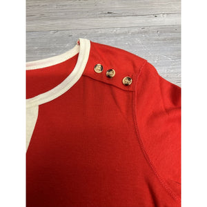 Vintage Colorblock Tunic Top T-Shirt 70s 80s Mod Retro Red Womens Size L Panther