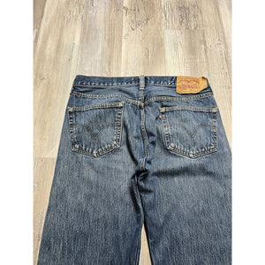 Vintage Levis 501xx Denim Jeans Y2K 90s Button Fly Mens 36x34 Stonewash Whiskers