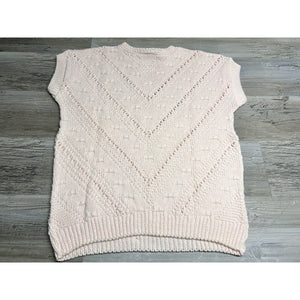 Vintage Fondant Pink Sweater Knit Top Womens Sz M Coquette Coastal Grandma Girly