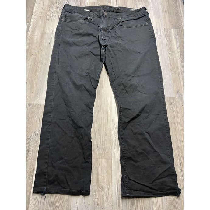 David Bitton Buffalo Jeans Mens 38x30 Black Distressed Slim Straight Stretch Cotton Blend