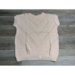 Vintage Fondant Pink Sweater Knit Top Womens Sz M Coquette Coastal Grandma Girly