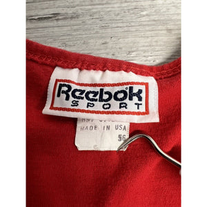 Vtg Muscle Shirt Reebok Tank Top Oversized Spell Out Logo Single Stitch USA Made