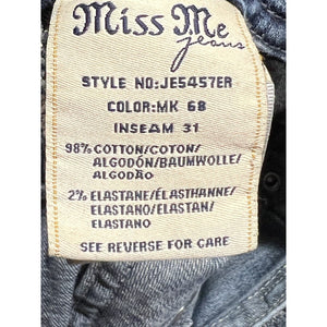 Miss Me Mid-Rise Easy Boot Cut Dark Wash Wings Pocket Embellished Jeans Sz 27