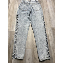 Load image into Gallery viewer, Vintage Fredericks of Hollywood Lace Up Leg Jeans High Rise 9 Acid Wash Pleated