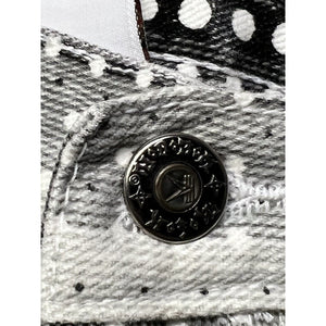 Vintage Kikwaer White And Black Denim Jeans USA Made Size 32x32 Pointillism
