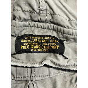 Ralph Lauren Polo Jeans Cargo Shorts Military Surplus Ripstop Gray Mens 36 Vtg