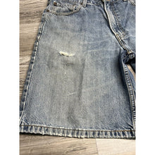 Load image into Gallery viewer, Mens Levis 550 Dad Shorts Distressed Stonewash Denim Jorts Relaxed Fit Size 36