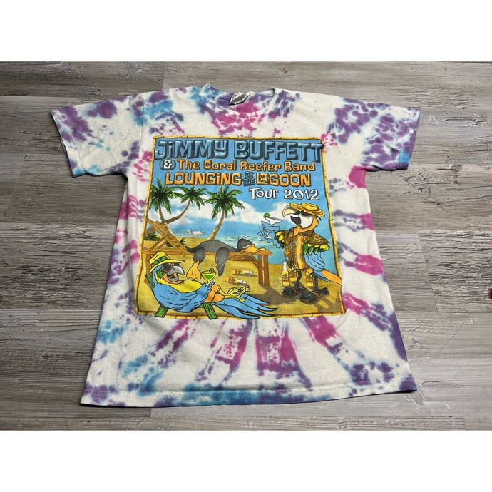 Jimmy Buffet T-Shirt Faded Tie Dye Margaritaville Tour 2012 Concert Tee Size S