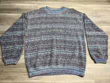 Load image into Gallery viewer, Vintage 90s Saturdays Aztec Pattern Crewneck Sweatshirt - Blue - Size XL