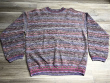 Load image into Gallery viewer, Vintage 90s Saturdays Aztec Pattern Crewneck Sweatshirt - Pink-Purple - Size XL