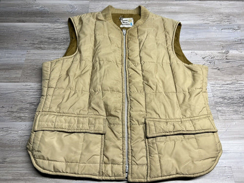 Vintage 70's Pioneer Wear Down Puffer Full Zip Vest - Tan – Size 48