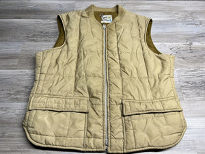 Vintage 70's Pioneer Wear Down Puffer Full Zip Vest - Tan – Size 48