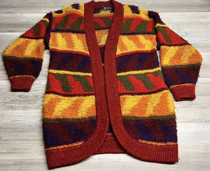 Vintage Women’s JJ Browne Cardigan Sweater – Multicolor, Pockets – Size XL