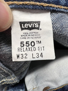 Men’s Vintage Y2K Levi’s 550 Jeans – Relaxed Fit, Dark Wash - Size 32x34
