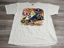 Load image into Gallery viewer, Vintage Y2K Mopar Thunder at Eldora Speedway Drag Racing T-Shirt – Heather Gray – Size XL