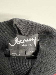 Vintage Women’s Obermeyer Roll Neck Sweater – Black, Multicolor Pattern – Size L