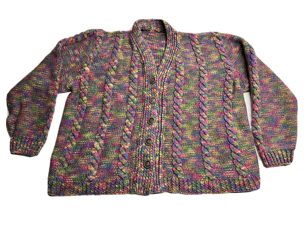 Vintage Women’s Cardigan Sweater – Multicolor - Size L