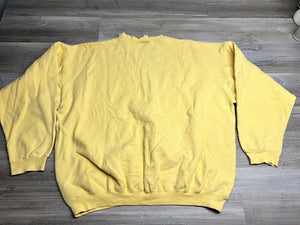 Vintage College Ware Sweatshirt – Yellow, Thrashed – Size XL – Made in USA